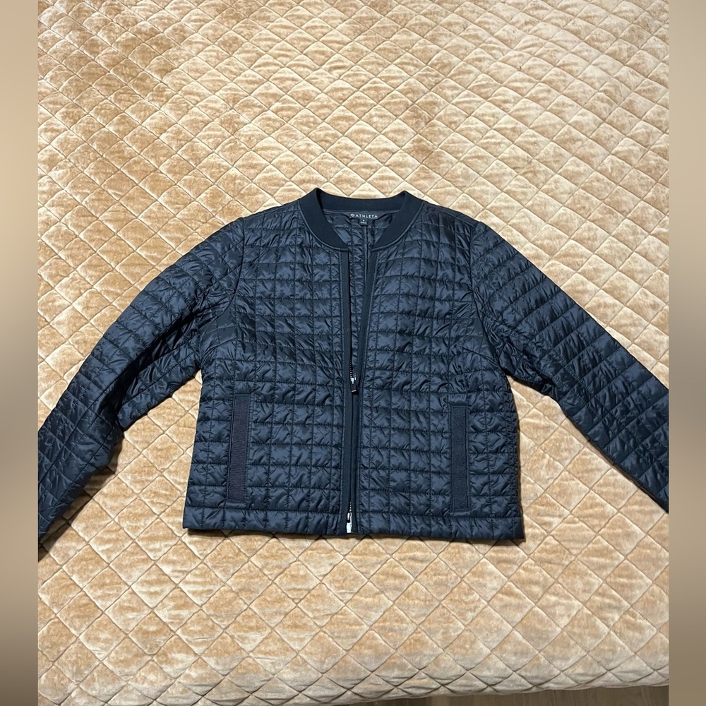 Athleta Black Quilted Puffer Jacket